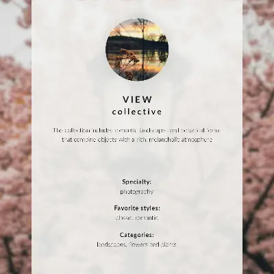 Poster decorativo na primavera, com a cidade repleta de árvores floridas e torres de igrejas