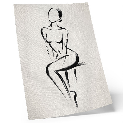 Arte de parede Silhueta minimalista em contraste com preto e branco.