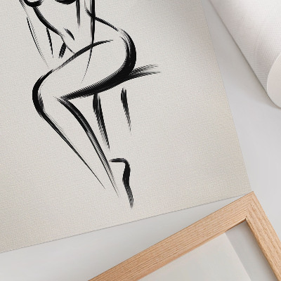 Arte de parede Silhueta minimalista em contraste com preto e branco.