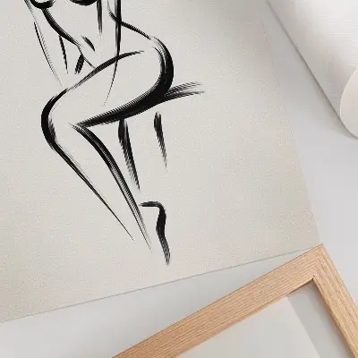 Arte de parede silhueta minimalista em contraste preto e branco