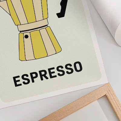Poster para cozinha Inscrição atraente com fundo luminoso de cafeteria