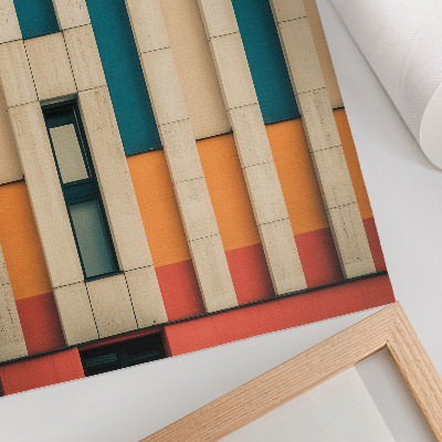 Impressão em tela Painéis de fachada coloridos em uma composição rítmica