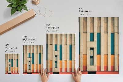 Impressão em tela Painéis de fachada coloridos em uma composição rítmica