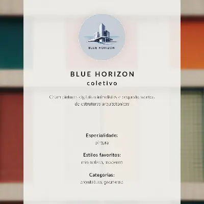 Poster decorativo com painéis coloridos e simetria em estilo moderno
