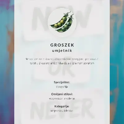 Arte de parede com contrastes dinâmicos e tipografia marcante nas cores roxo e turquesa