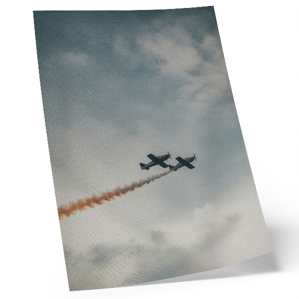 Poster para cozinha Técnica minimalista de dois aviões no céu