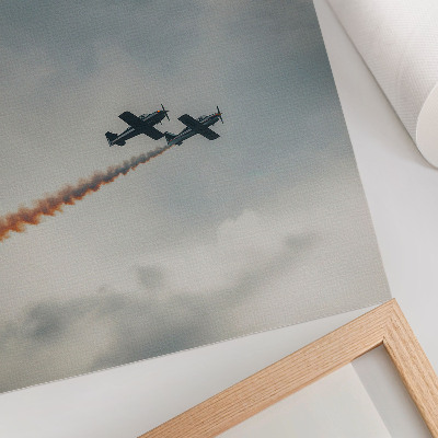 Poster para cozinha Técnica minimalista de dois aviões no céu