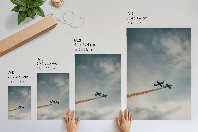 Poster para cozinha Técnica minimalista de dois aviões no céu