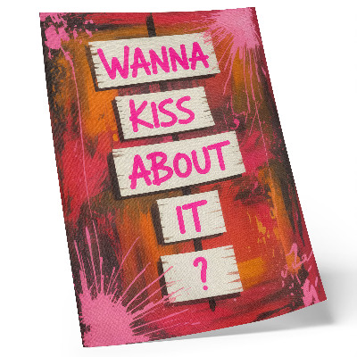 Poster decorativo Fundo colorido com letras rosa