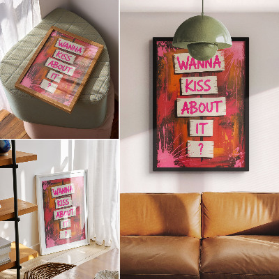 Poster decorativo Fundo colorido com letras rosa