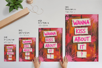 Poster decorativo Fundo colorido com letras rosa