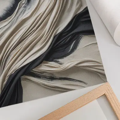 Impressão em tela ondas com tecido fluido e estilo moderno
