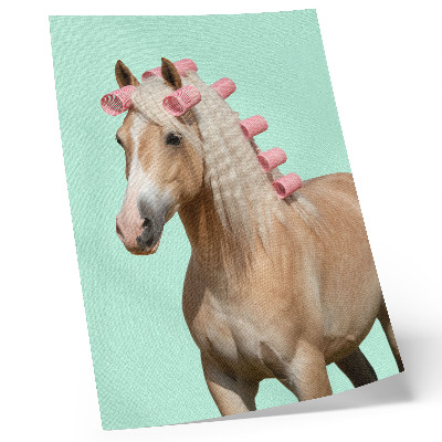 Poster decorativo Cavalo com pelagem clara em tons pastel menta