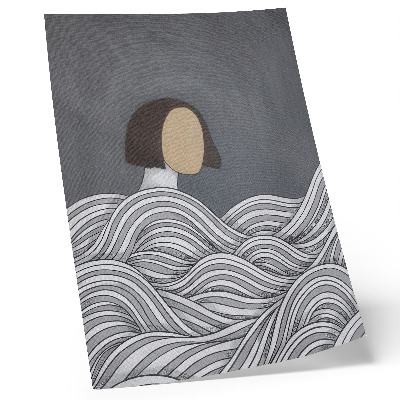 Impressão em tela Figura em ondas, forma abstrata cinza
