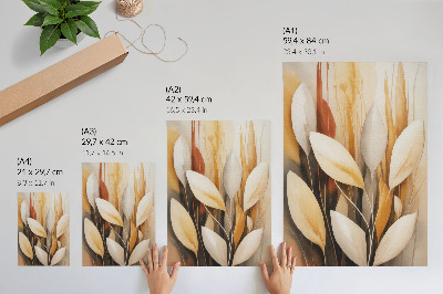 Arte de parede Folhas elegantes, simplicidade e harmonia de cores.