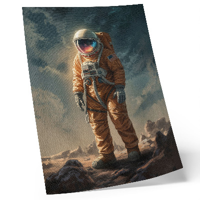 Arte de parede Astronauta em um planeta alienígena no céu noturno