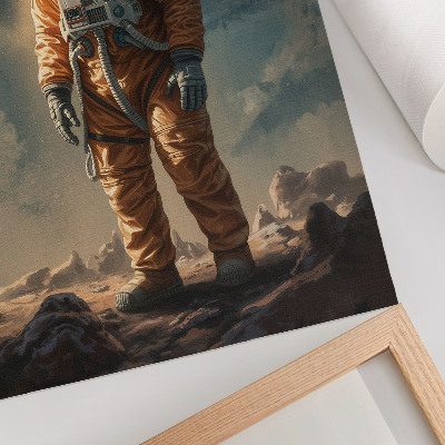 Arte de parede Astronauta em um planeta alienígena no céu noturno