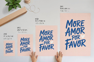 Poster decorativo Letras expressivas em forma de coração sobre um fundo pastel.