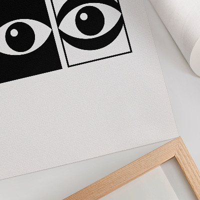 Arte de parede Olhos em preto e branco, simetria moderna, contraste