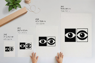 Arte de parede Olhos em preto e branco, simetria moderna, contraste