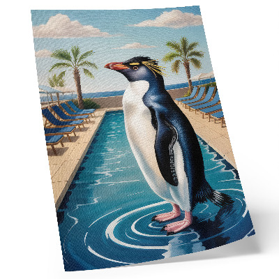 Poster para cozinha Piscina dos pinguins, palmeiras, mar, relaxamento