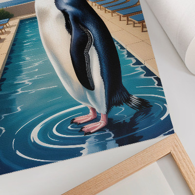 Poster para cozinha Piscina dos pinguins, palmeiras, mar, relaxamento