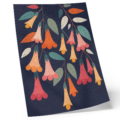 Impressão em tela Estilo gráfico de folhas e flores coloridas