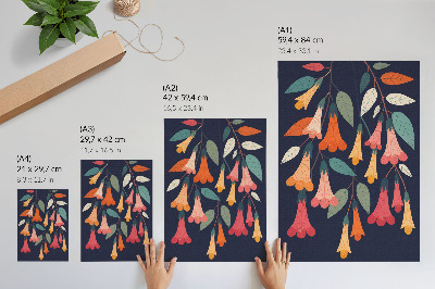 Impressão em tela Estilo gráfico de folhas e flores coloridas