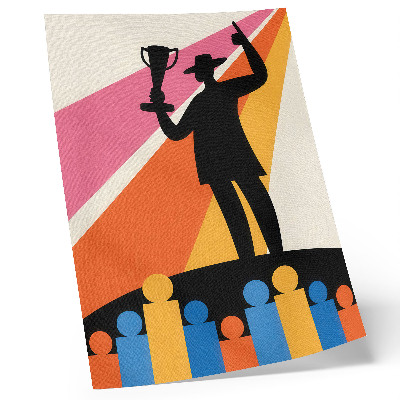 Arte de parede Silhueta de troféu, cores vibrantes e dinâmica