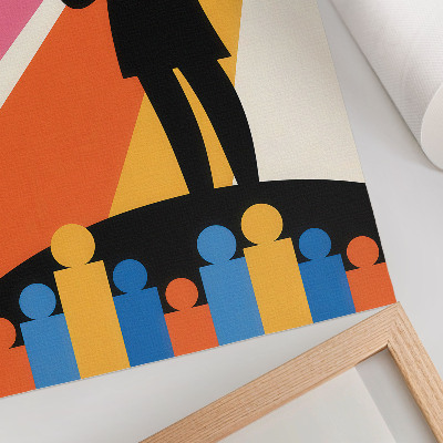Arte de parede Silhueta de troféu, cores vibrantes e dinâmica