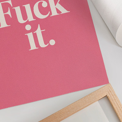 Poster para cozinha Fundo rosa com letras brancas em estilo moderno