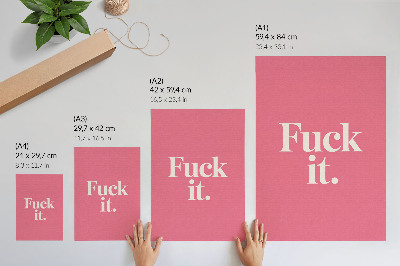 Poster para cozinha Fundo rosa com letras brancas em estilo moderno