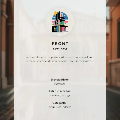 Poster decorativo bonde em meio à arquitetura histórica da cidade