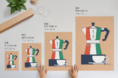 Arte de parede Cafeteria colorida, cores italianas, ambiente moderno