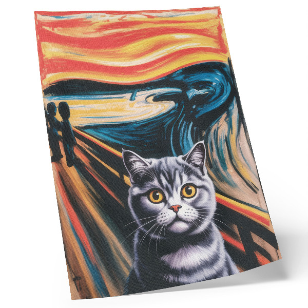 Arte de parede Um gato em um cenário expressivo.