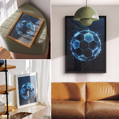 Poster para cozinha Linhas geométricas e luzes em forma de bola digital