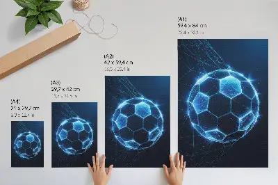 Poster para cozinha com linhas geométricas e luzes em forma de bola