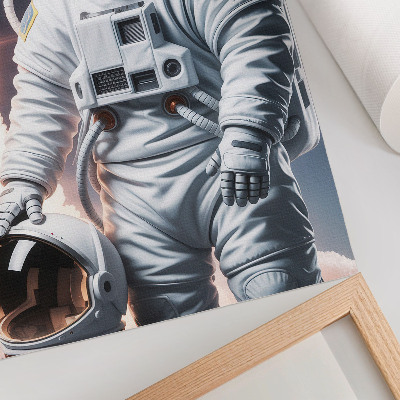 Impressão em tela Cachorro em traje espacial, foguete espacial, roupa lunar