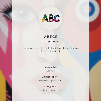 Poster decorativo Formas abstratas coloridas, olhos e rosto