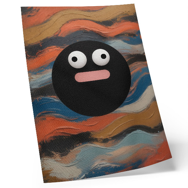 Poster para cozinha Uma figura negra sobre um fundo colorido em estilo dinâmico.