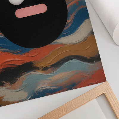 Poster para cozinha Uma figura negra sobre um fundo colorido em estilo dinâmico.
