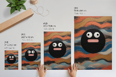 Poster para cozinha Uma figura negra sobre um fundo colorido em estilo dinâmico.
