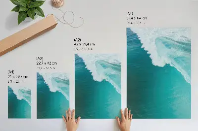 Impressão em tela ondas turquesas do oceano com atmosfera calma e harmonia