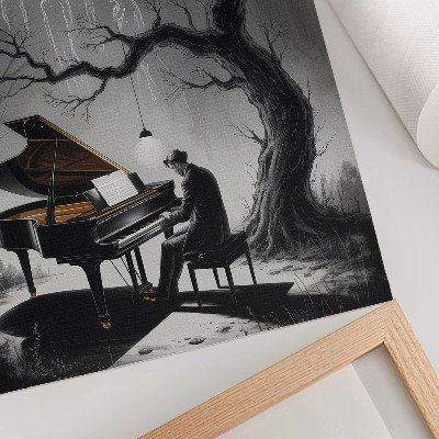 Poster para cozinha Cores suaves, fantasmas, piano, lua