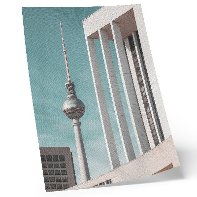 Poster decorativo Torre minimalista, edifícios modernos, céu azul.