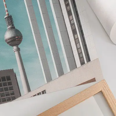Poster decorativo Torre minimalista com edifícios modernos sob céu azul