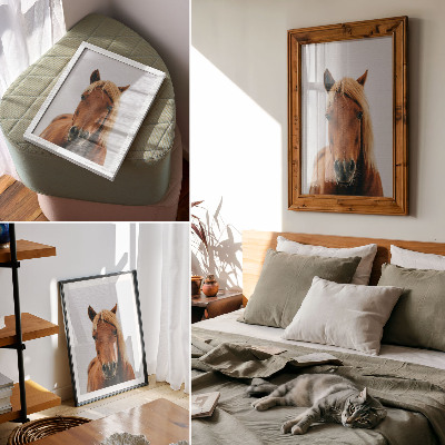 Arte de parede Retrato de cavalo minimalista, beleza natural e elegância.