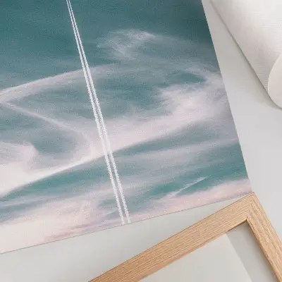 Poster para cozinha com estética de raio de céu azul que inspira liberdade