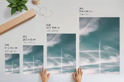 Poster para cozinha com estética de raio de céu azul que inspira liberdade