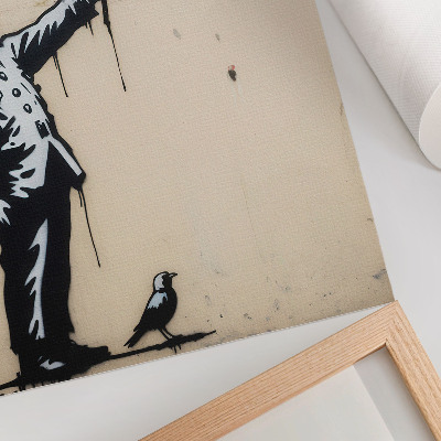 Poster decorativo Figura em preto e branco com um coração vermelho